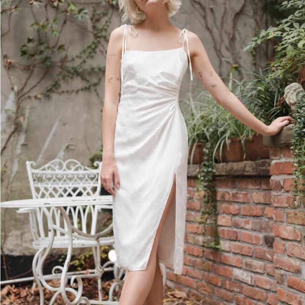 Jenny Yoo Dakota White Satin Dress